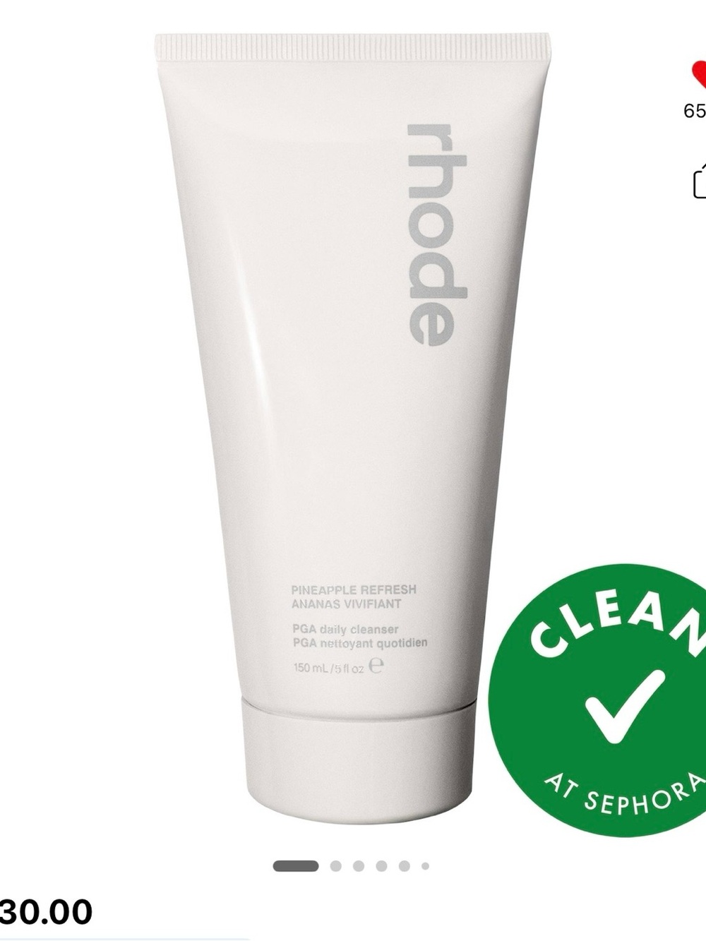RHODE Pineapple Refresh Daily Cleanser - White